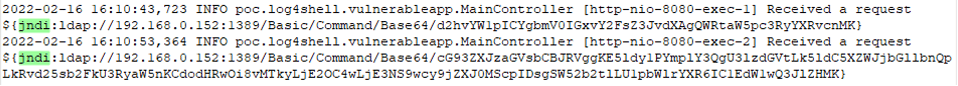 WindowsマシンでのLog4jのログ出力例