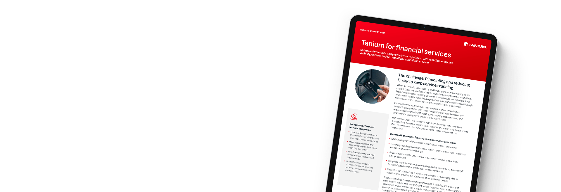 Tanium for financial services solution brief