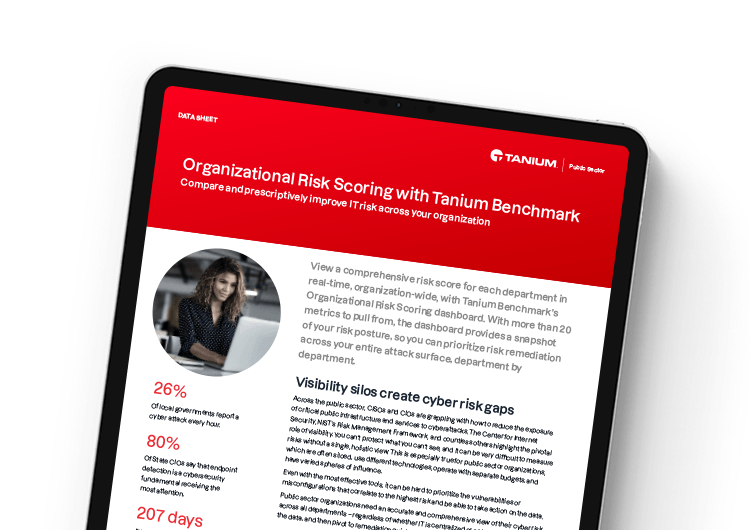 モバイル用画像。 Tanium サイバーリスクダッシュボード データシート