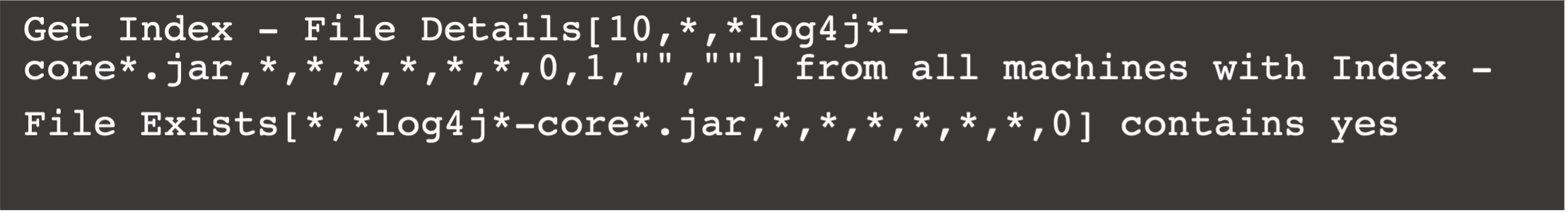 Screenshot of GROQ query for file index details across systems