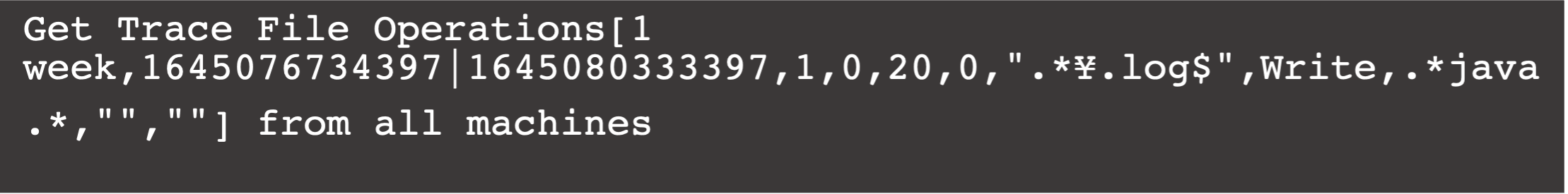 Screenshot of GROQ query for file operations tracing