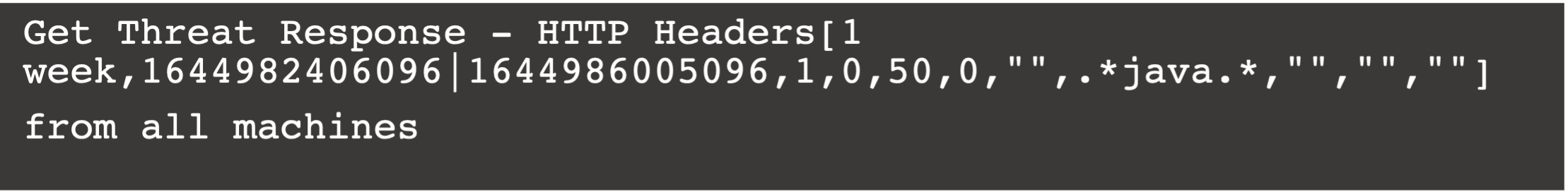 Screenshot of GROQ query for threat response HTTP headers