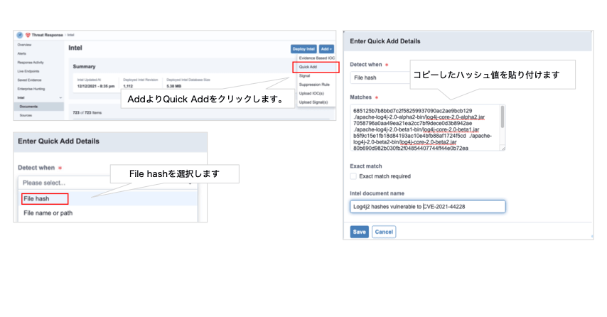 Screenshot of Tanium threat response module showing attack indicators