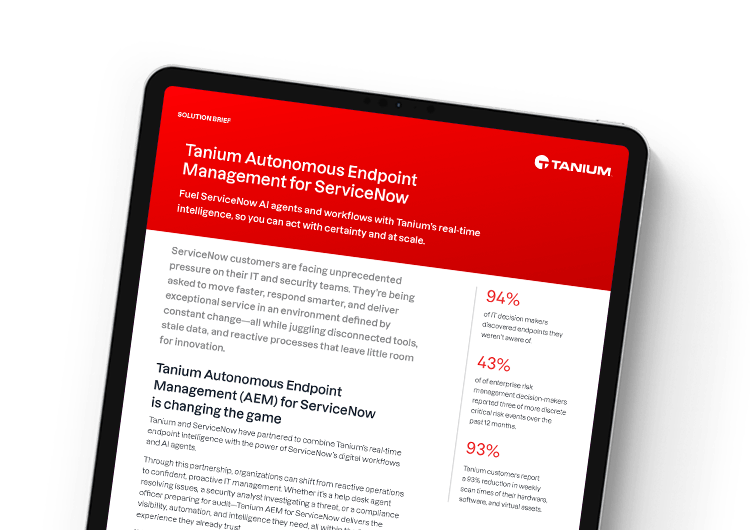 Mobile featured image. Tanium and ServiceNow partnership brief