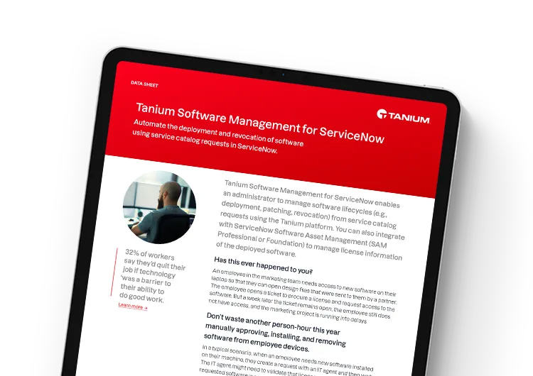 Mobile featured image: Tanium Software Management for ServiceNow datasheet