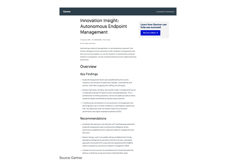 モバイル用画像: Innovation Insight: Autonomous Endpoint Management