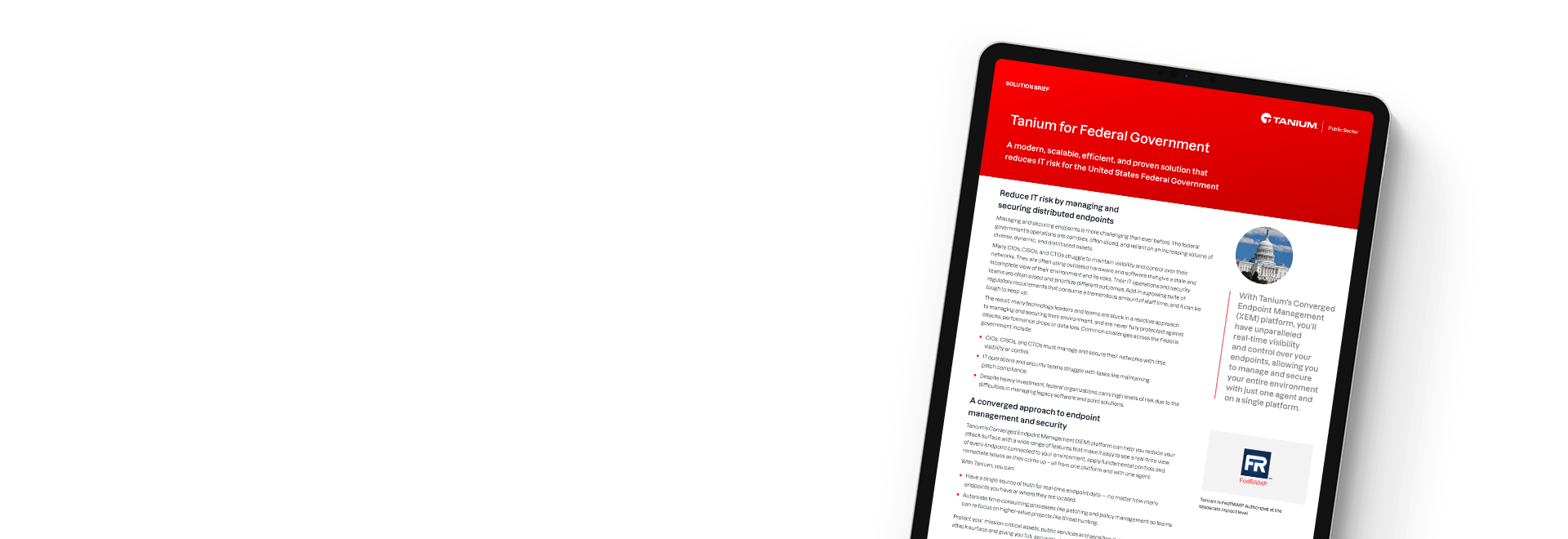 Document preview of "Tanium for Federal Government" solution brief