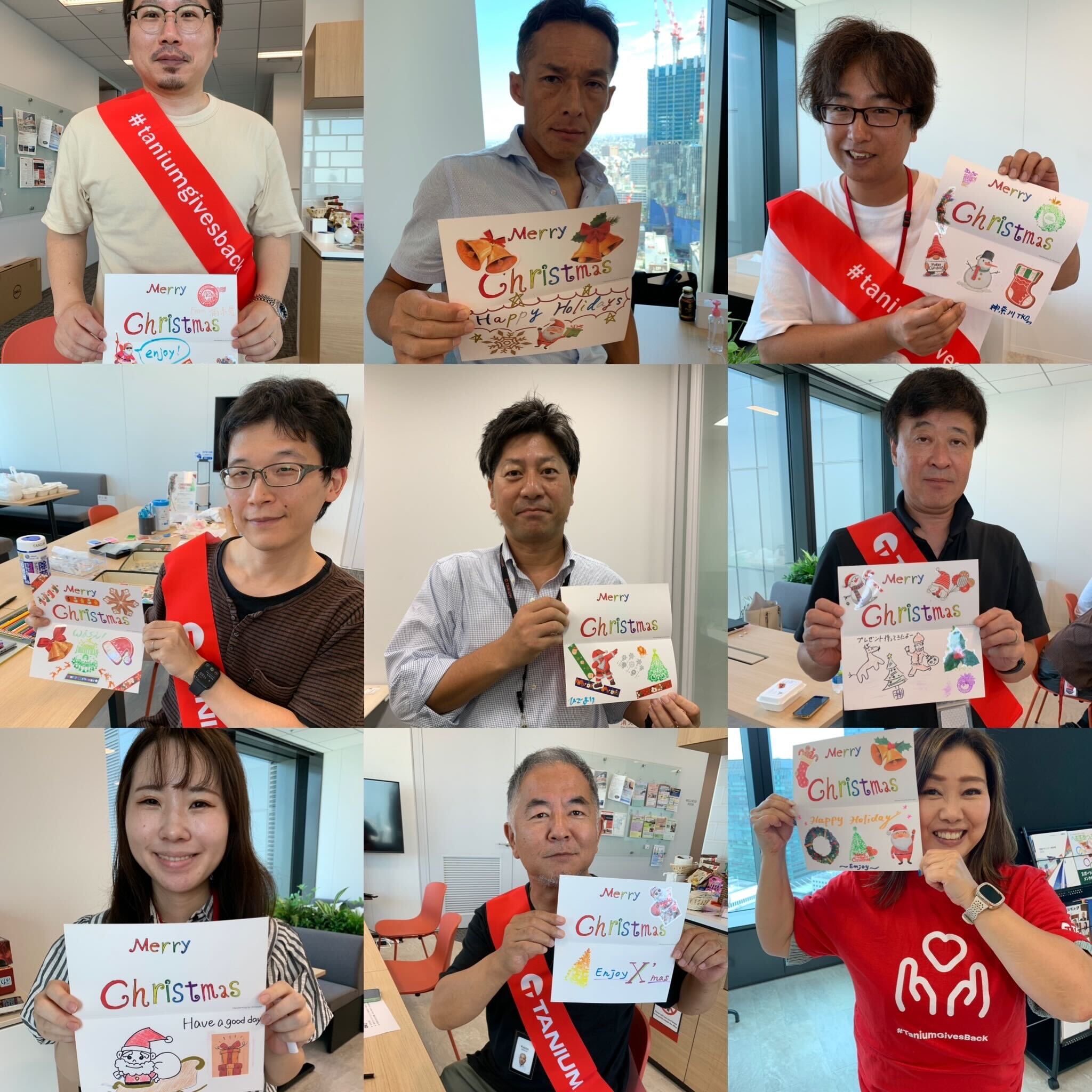 タニウムの日本オフィスは、毎年恒例の「Month of Giving」期間中にクリスマスカードを作成しました