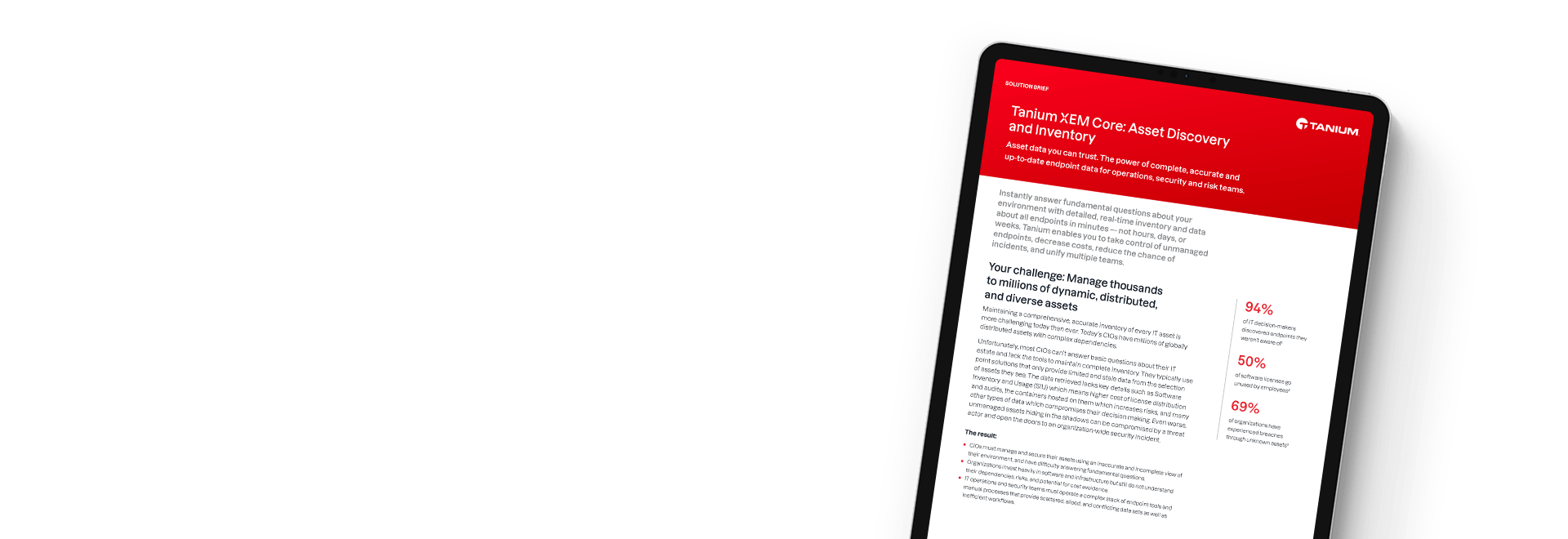 Tanium XEM Core Asset Discovery and Inventory datasheet