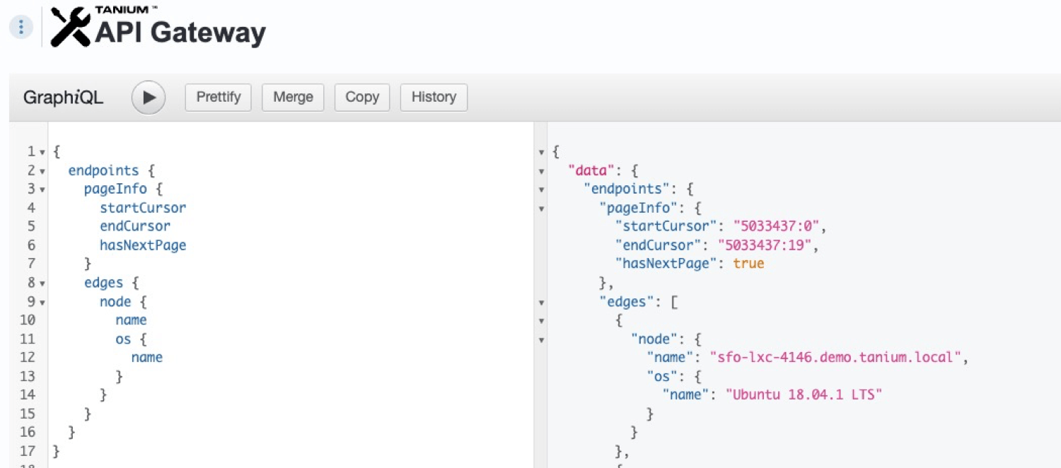 スクリーンショット 5:GraphQLクエリで「pageInfo」情報を有効にする